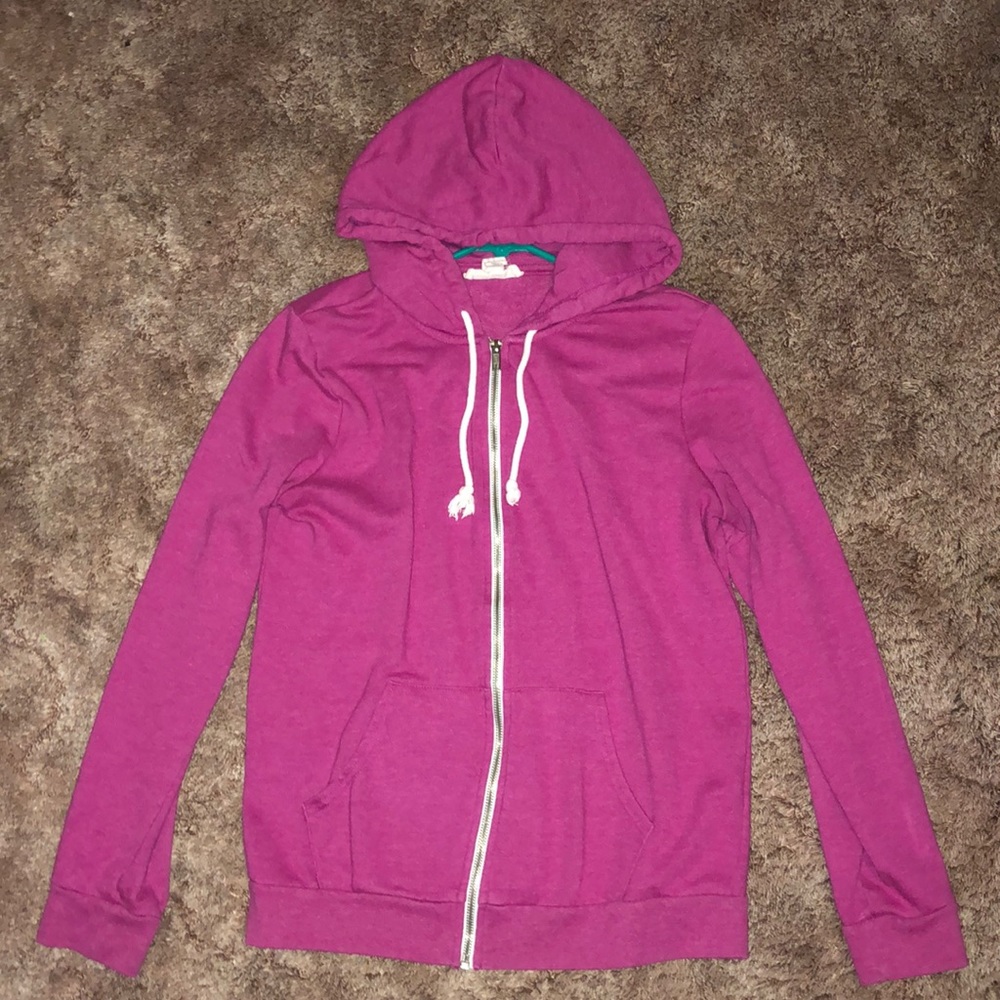 pink zip up hoodie